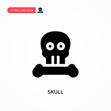 Kafatası vektör simgesi. - Evet. Web sitesi veya mobil uygulama için modern, basit düz vektör çizimi