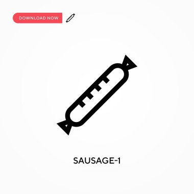 Sosis-1 vektör simgesi. - Evet. Web sitesi veya mobil uygulama için modern, basit düz vektör çizimi