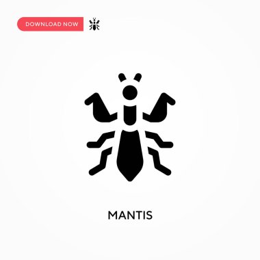 Mantis vektör simgesi. - Evet. Web sitesi veya mobil uygulama için modern, basit düz vektör çizimi