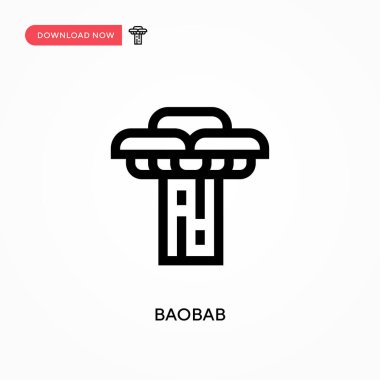 Baobab vektör simgesi. - Evet. Web sitesi veya mobil uygulama için modern, basit düz vektör çizimi