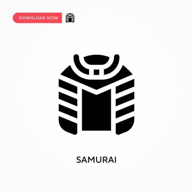 Samuray vektör simgesi. - Evet. Web sitesi veya mobil uygulama için modern, basit düz vektör çizimi