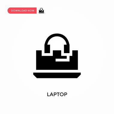 Laptop vektör simgesi. - Evet. Web sitesi veya mobil uygulama için modern, basit düz vektör çizimi