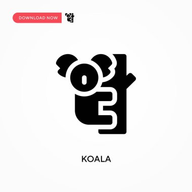Koala vektör simgesi. - Evet. Web sitesi veya mobil uygulama için modern, basit düz vektör çizimi