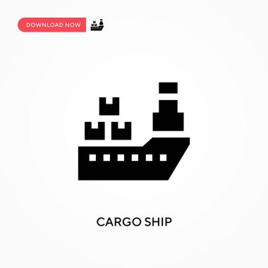 Kargo gemisi vektör simgesi. - Evet. Web sitesi veya mobil uygulama için modern, basit düz vektör çizimi
