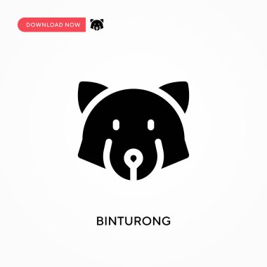 Binturong vektör simgesi. - Evet. Web sitesi veya mobil uygulama için modern, basit düz vektör çizimi