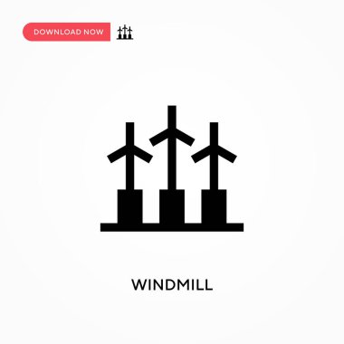 Yel değirmeni ikonu. - Evet. Web sitesi veya mobil uygulama için modern, basit düz vektör çizimi