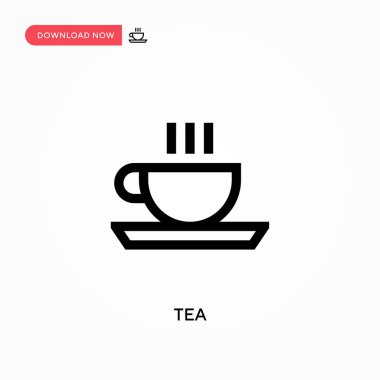 Çay vektör simgesi. - Evet. Web sitesi veya mobil uygulama için modern, basit düz vektör çizimi