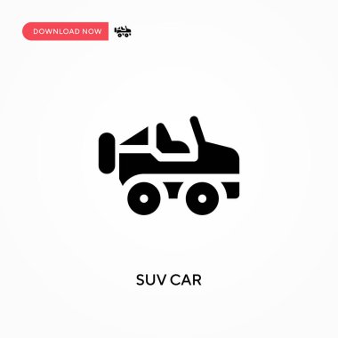 SUV araba vektör simgesi. - Evet. Web sitesi veya mobil uygulama için modern, basit düz vektör çizimi