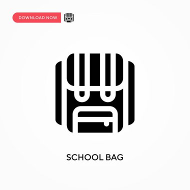 Okul çantası vektör simgesi. - Evet. Web sitesi veya mobil uygulama için modern, basit düz vektör çizimi