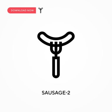 Sosis-2 vektör simgesi. - Evet. Web sitesi veya mobil uygulama için modern, basit düz vektör çizimi