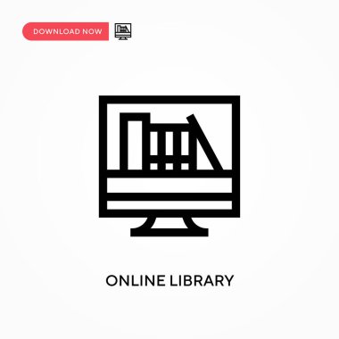 Çevrimiçi kütüphane vektör simgesi. - Evet. Web sitesi veya mobil uygulama için modern, basit düz vektör çizimi