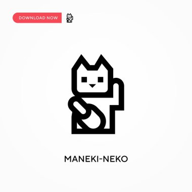 Maneki-neko vektör simgesi. - Evet. Web sitesi veya mobil uygulama için modern, basit düz vektör çizimi