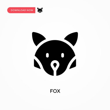 Tilki vektör simgesi. - Evet. Web sitesi veya mobil uygulama için modern, basit düz vektör çizimi