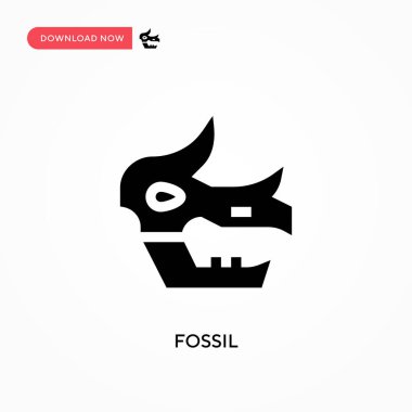 Fosil vektör simgesi. - Evet. Web sitesi veya mobil uygulama için modern, basit düz vektör çizimi