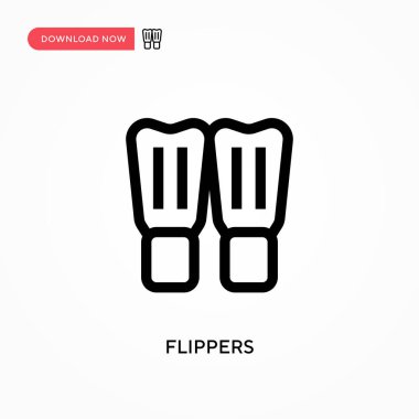 Flippers vektör simgesi. - Evet. Web sitesi veya mobil uygulama için modern, basit düz vektör çizimi