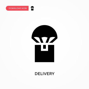 Teslimat vektör simgesi. - Evet. Web sitesi veya mobil uygulama için modern, basit düz vektör çizimi