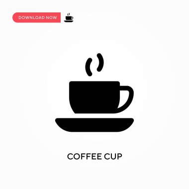 Kahve fincanı vektör ikonu. - Evet. Web sitesi veya mobil uygulama için modern, basit düz vektör çizimi