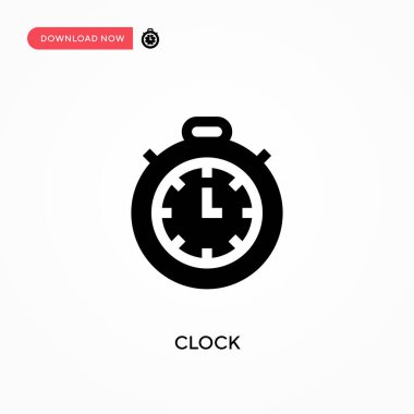 Saat vektör simgesi. - Evet. Web sitesi veya mobil uygulama için modern, basit düz vektör çizimi