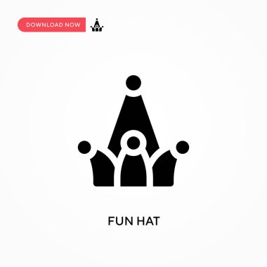 Komik şapka vektör simgesi. - Evet. Web sitesi veya mobil uygulama için modern, basit düz vektör çizimi