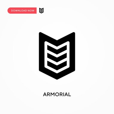 Armorial vektör simgesi. - Evet. Web sitesi veya mobil uygulama için modern, basit düz vektör çizimi