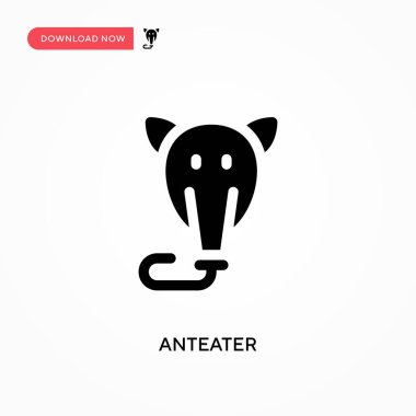 Anteater vektör simgesi. - Evet. Web sitesi veya mobil uygulama için modern, basit düz vektör çizimi