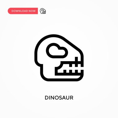 Dinozor vektör ikonu. - Evet. Web sitesi veya mobil uygulama için modern, basit düz vektör çizimi