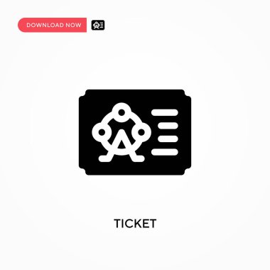 Bilet vektör simgesi. - Evet. Web sitesi veya mobil uygulama için modern, basit düz vektör çizimi