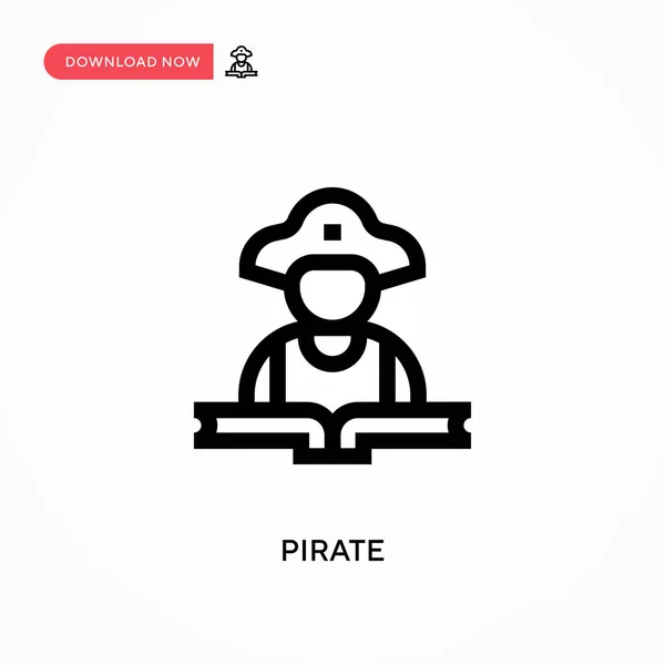 Ícone Vetorial Pirata Ilustração Vetorial Plana Moderna Simples Para Web —  Vetores de Stock