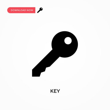 Anahtar vektör simgesi. - Evet. Web sitesi veya mobil uygulama için modern, basit düz vektör çizimi