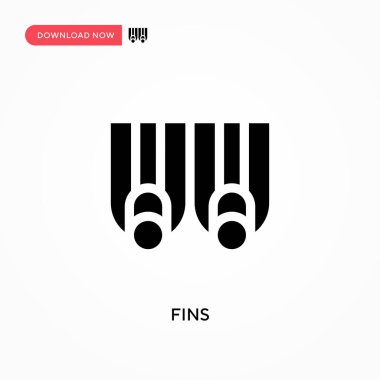 Fins vektör simgesi. - Evet. Web sitesi veya mobil uygulama için modern, basit düz vektör çizimi
