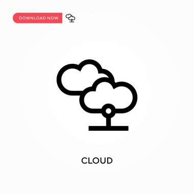 Bulut vektör simgesi. - Evet. Web sitesi veya mobil uygulama için modern, basit düz vektör çizimi