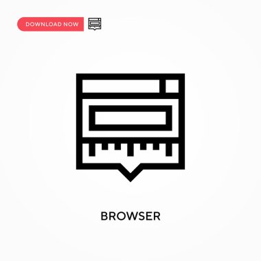 Tarayıcı vektör simgesi. - Evet. Web sitesi veya mobil uygulama için modern, basit düz vektör çizimi