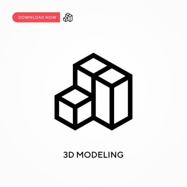 3d model vektör simgesi. - Evet. Web sitesi veya mobil uygulama için modern, basit düz vektör çizimi