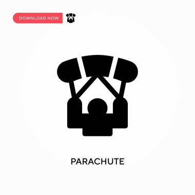 Paraşüt vektör simgesi. - Evet. Web sitesi veya mobil uygulama için modern, basit düz vektör çizimi
