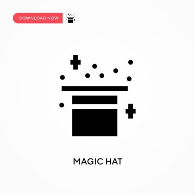 Sihirli şapka vektör simgesi. - Evet. Web sitesi veya mobil uygulama için modern, basit düz vektör çizimi