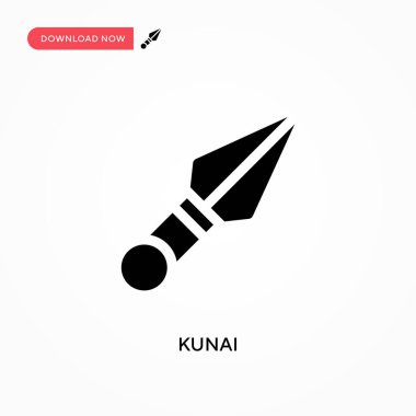 Kunai vektör simgesi. - Evet. Web sitesi veya mobil uygulama için modern, basit düz vektör çizimi
