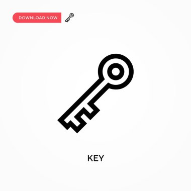 Anahtar vektör simgesi. - Evet. Web sitesi veya mobil uygulama için modern, basit düz vektör çizimi