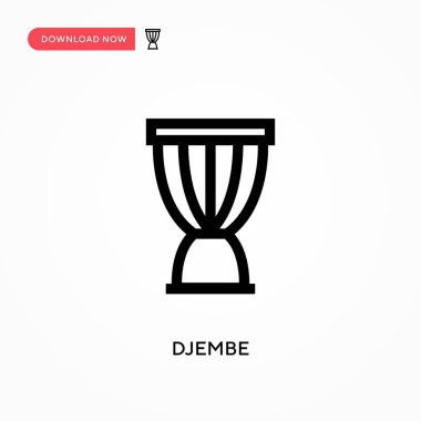 Djembe vektör simgesi. - Evet. Web sitesi veya mobil uygulama için modern, basit düz vektör çizimi