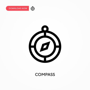 Pusula vektör simgesi. - Evet. Web sitesi veya mobil uygulama için modern, basit düz vektör çizimi