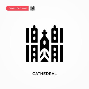 Katedral vektör simgesi. - Evet. Web sitesi veya mobil uygulama için modern, basit düz vektör çizimi