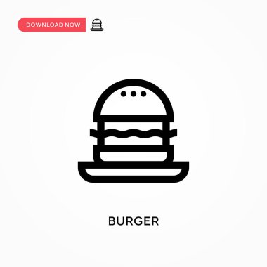 Burger vektör ikonu. - Evet. Web sitesi veya mobil uygulama için modern, basit düz vektör çizimi