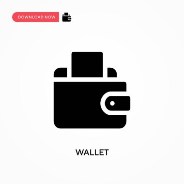 Cüzdan vektör simgesi. - Evet. Web sitesi veya mobil uygulama için modern, basit düz vektör çizimi