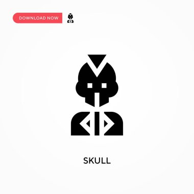 Kafatası vektör simgesi. - Evet. Web sitesi veya mobil uygulama için modern, basit düz vektör çizimi