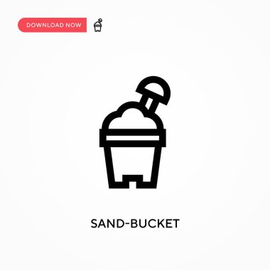 Kum kovası vektör ikonu. - Evet. Web sitesi veya mobil uygulama için modern, basit düz vektör çizimi