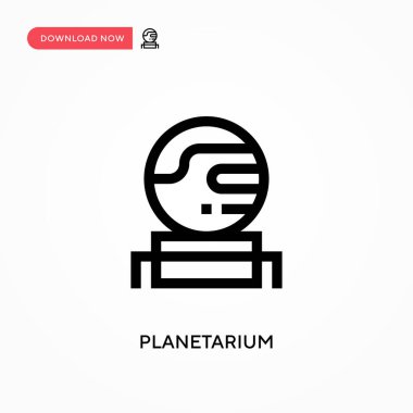 Planetaryum vektör ikonu. - Evet. Web sitesi veya mobil uygulama için modern, basit düz vektör çizimi