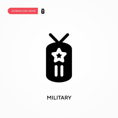 Askeri vektör ikonu. - Evet. Web sitesi veya mobil uygulama için modern, basit düz vektör çizimi
