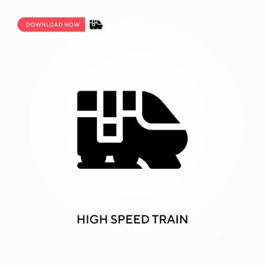Yüksek hızlı tren vektör simgesi. - Evet. Web sitesi veya mobil uygulama için modern, basit düz vektör çizimi