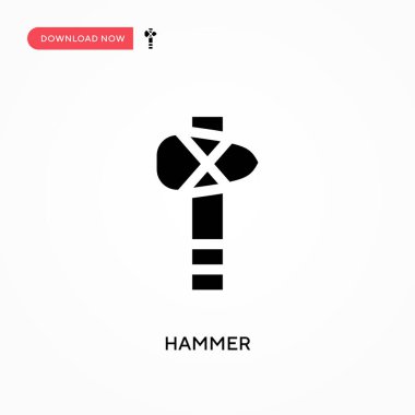 Çekiç vektör simgesi. - Evet. Web sitesi veya mobil uygulama için modern, basit düz vektör çizimi