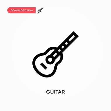 Gitar vektör simgesi. - Evet. Web sitesi veya mobil uygulama için modern, basit düz vektör çizimi
