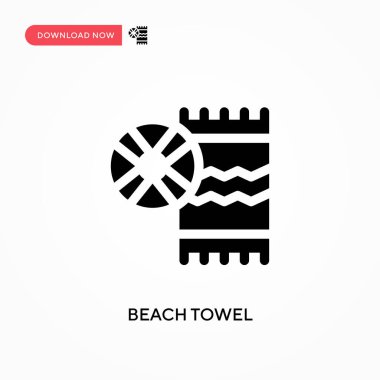 Plaj havlusu ikonu. - Evet. Web sitesi veya mobil uygulama için modern, basit düz vektör çizimi